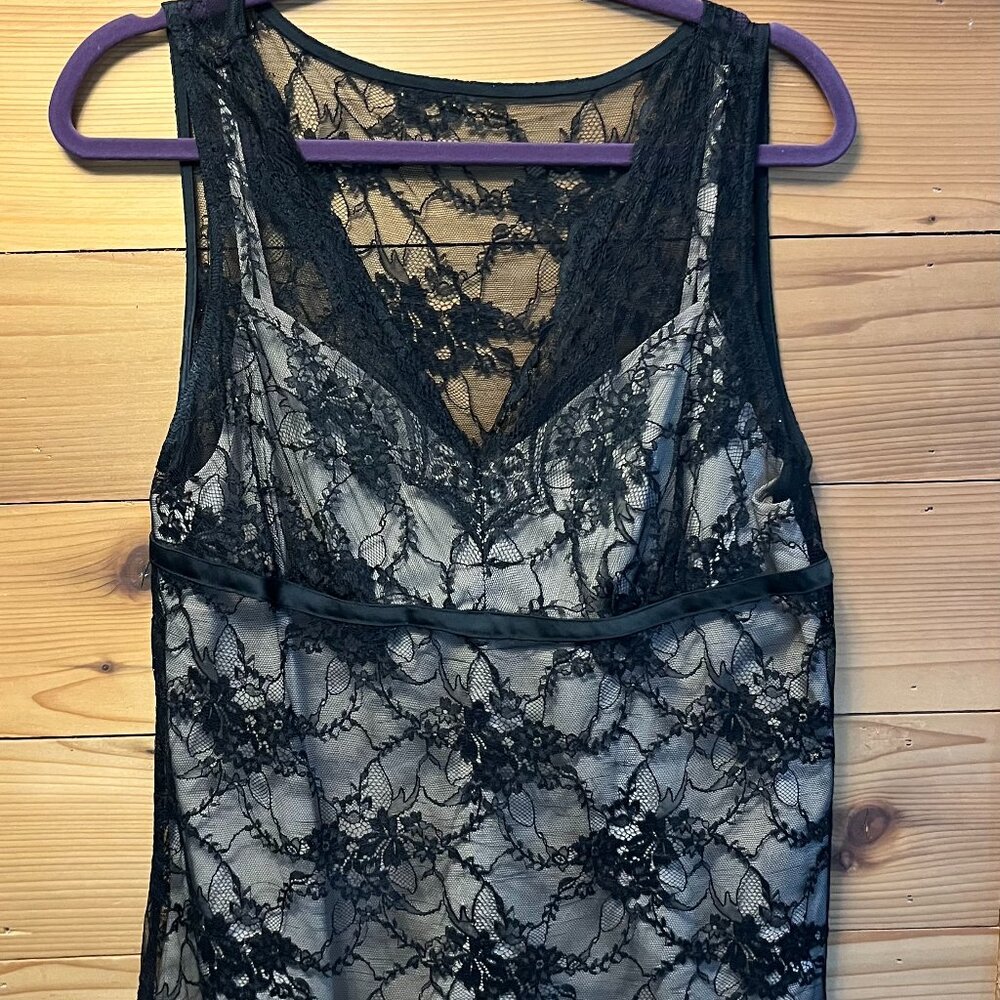 LOFT Sleeveless Black Lace Top - 14